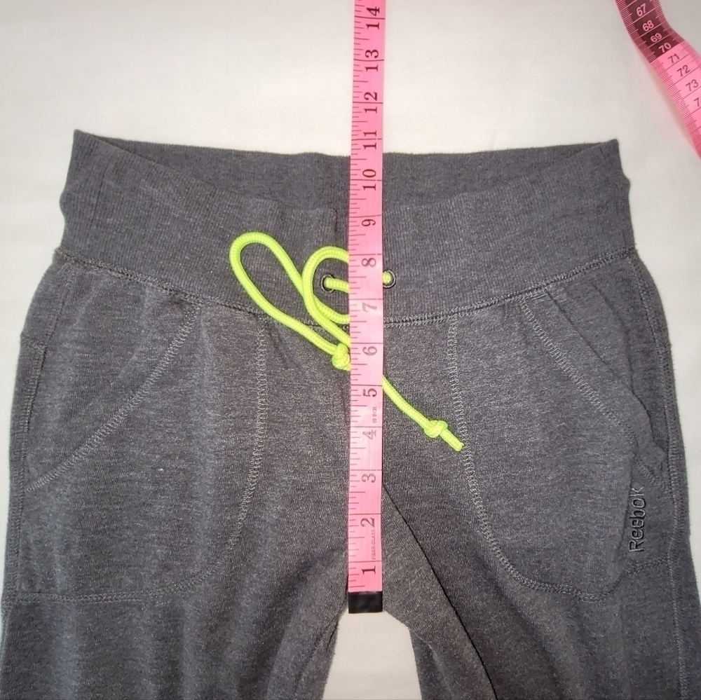 Reebok Drawstring Dark Gray Mid-rise Joggers W/Pockets Women's Size XS - Picture 10 of 13